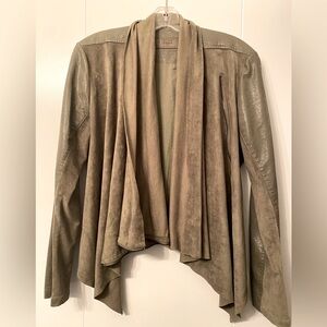 BLANK NYC Drape Waterfall Vegan Moto Jacket Faux Suede